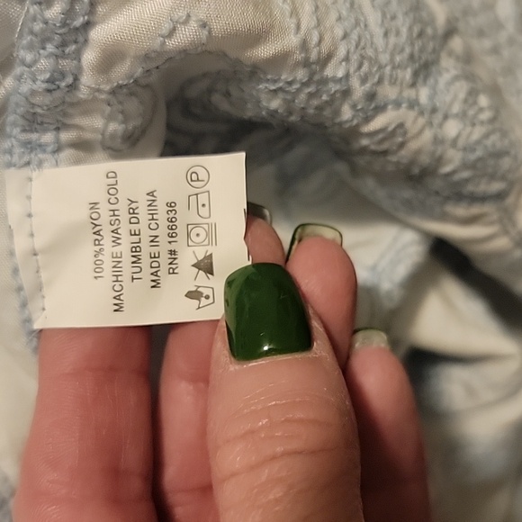 Blue and White Embroidered Women's Top - Picture 8 of 9